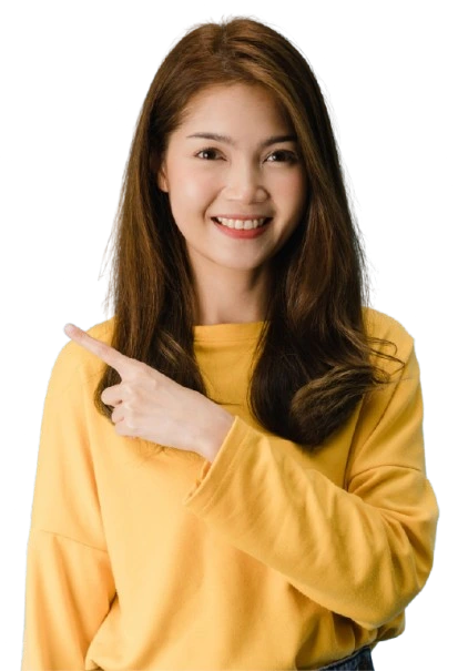 perempuan sedang menunjuk